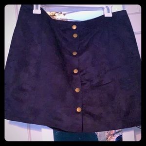 Old Navy Jupe skirt navy suede w/ gold buttons